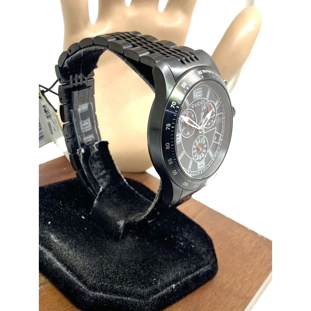 Gucci Men's Watch YA126217 G-Timeless Swiss Quartz Chronograph Black Steel 46mm - Picture 15 of 15